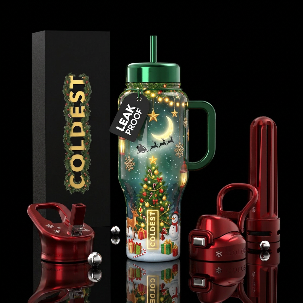 North Pole Glow water bottle design