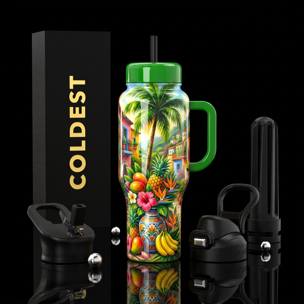 Fruity Blooms water bottle design