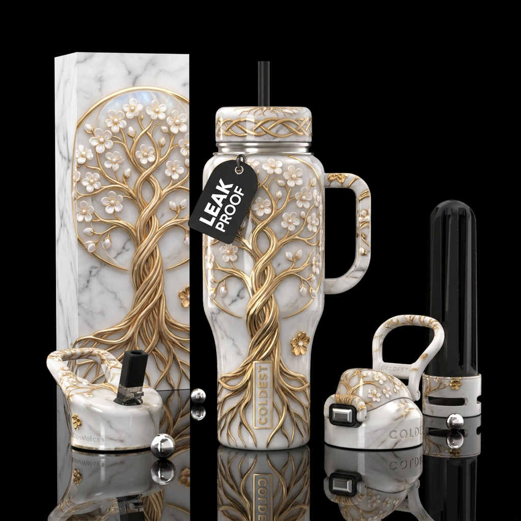 Golden Roots water bottle design