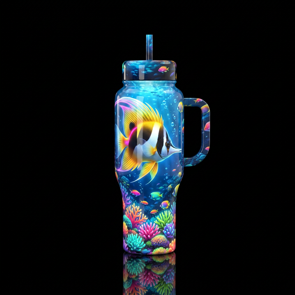 Coral Carnival water bottle design