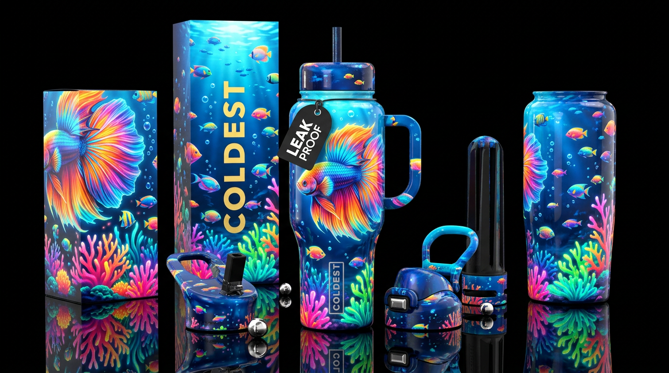 Icy Tips water bottle design