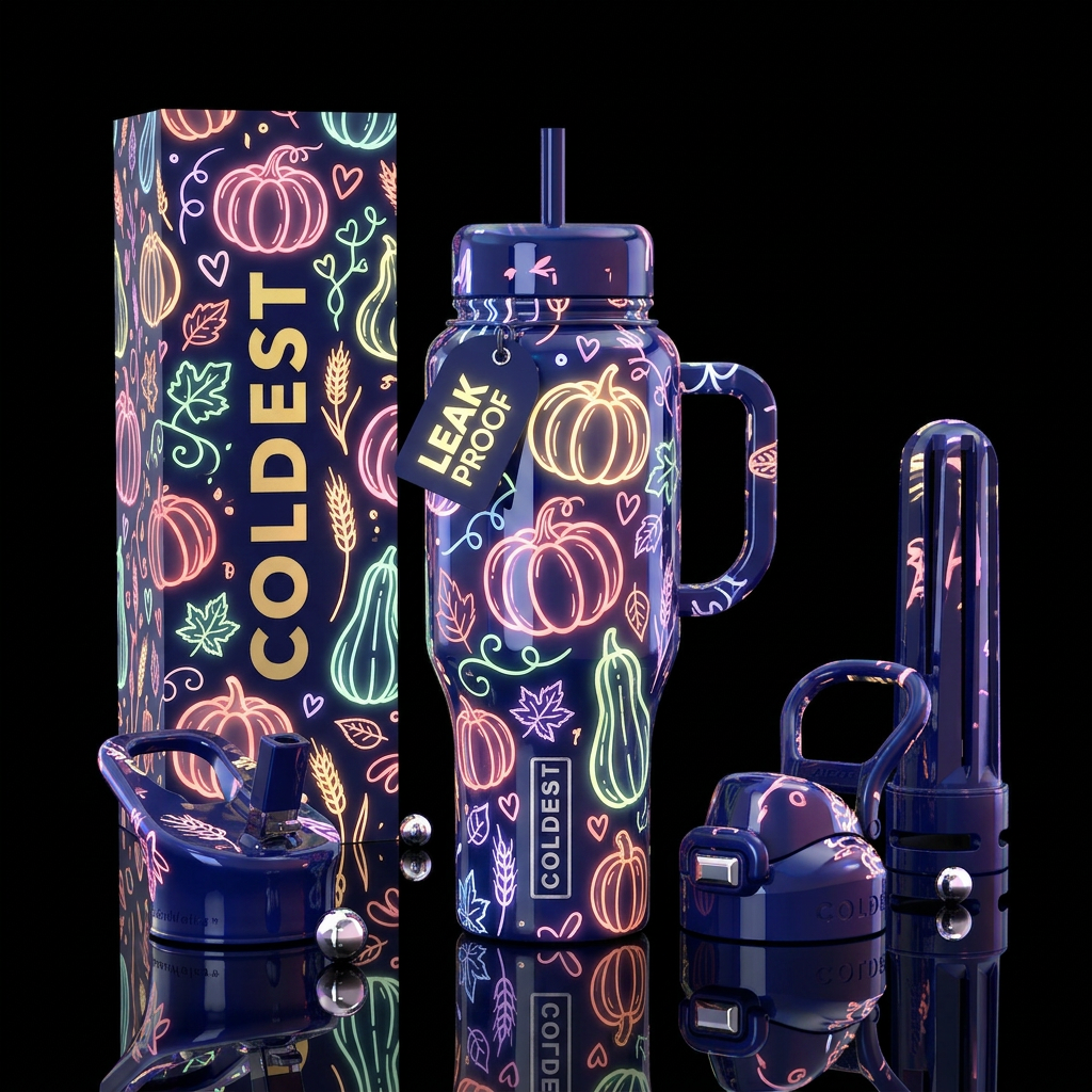 Glowie Autumn water bottle design