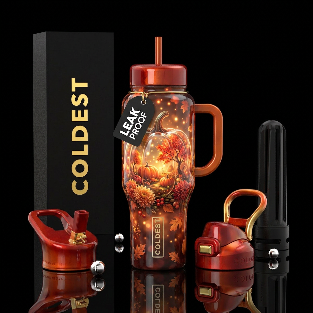 Inside the Glass Pumpkin water bottle design