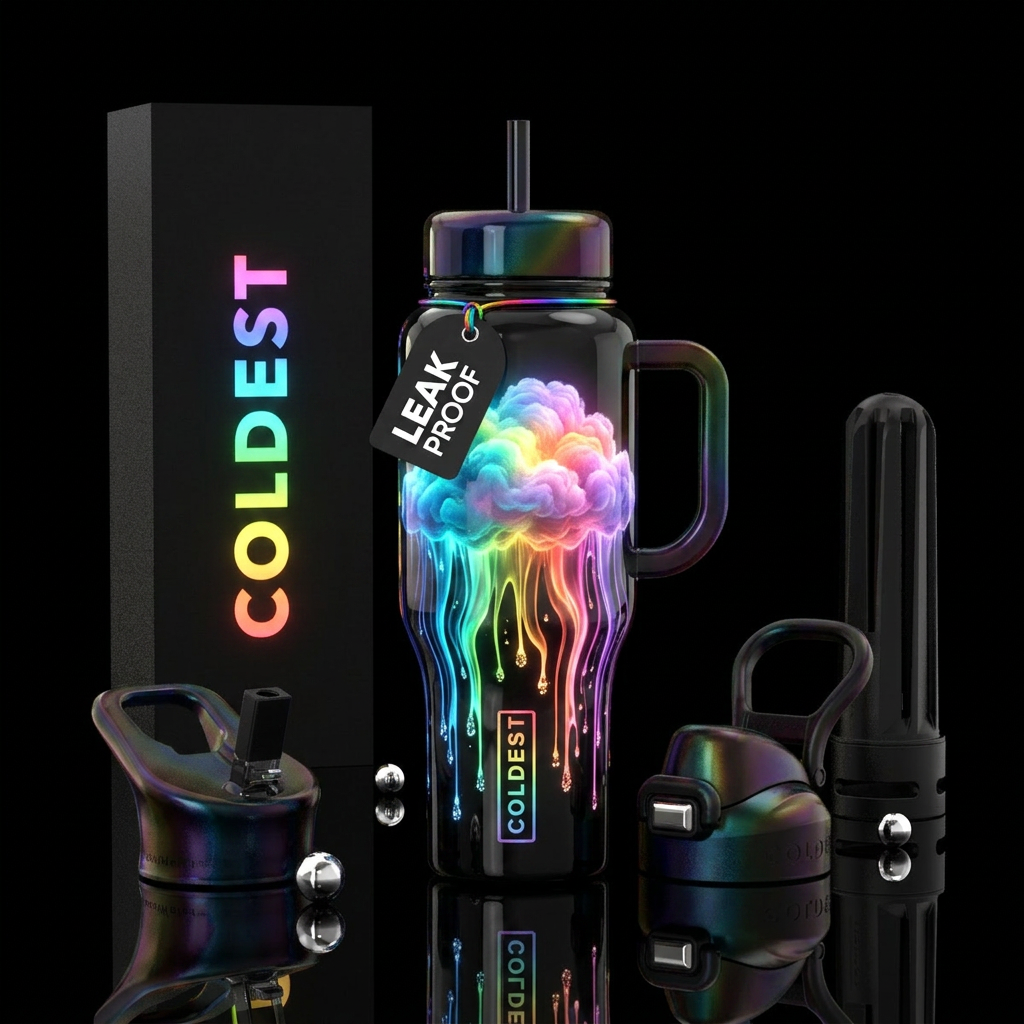 Neon Rain water bottle design