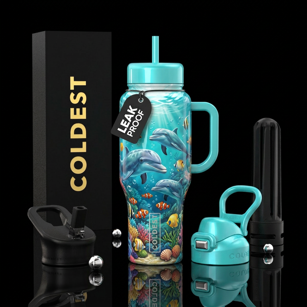 Turquoise Tide water bottle design