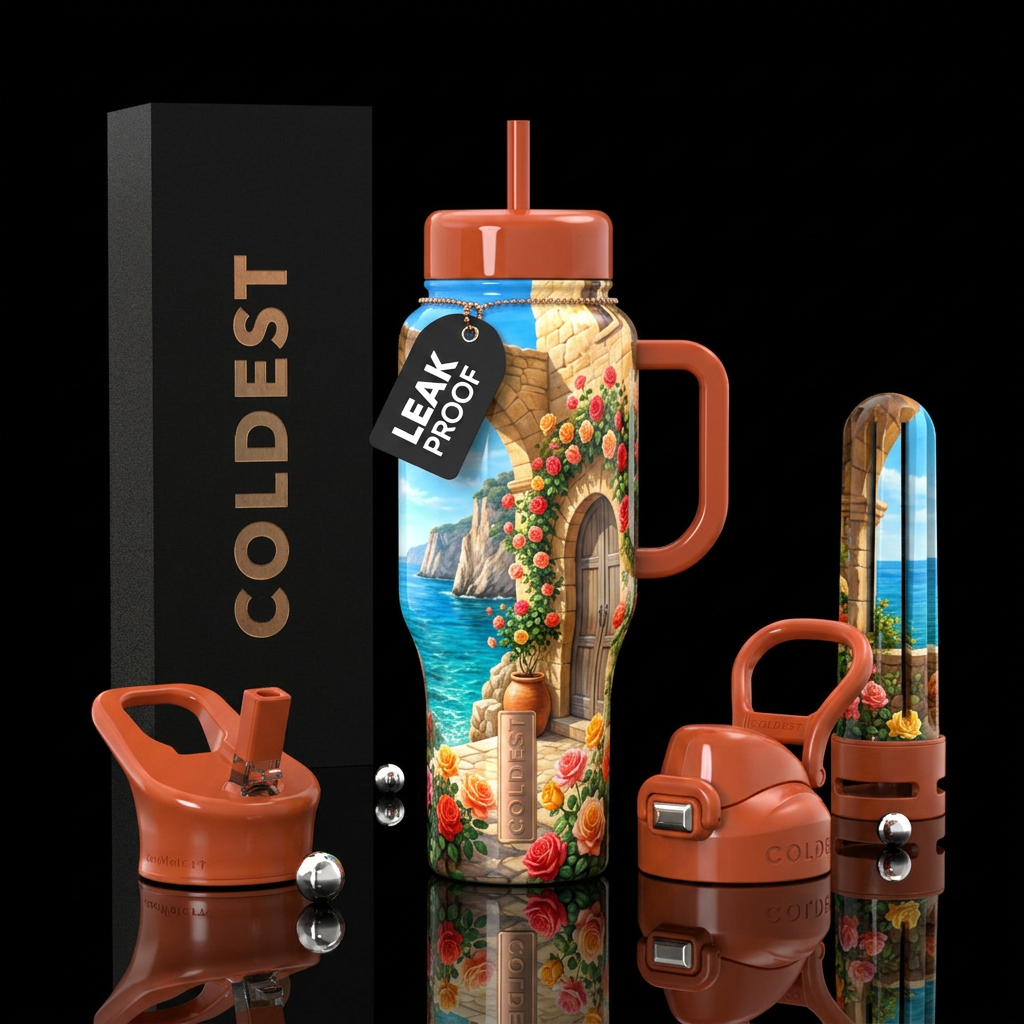 Cliffs of Paradise water bottle design