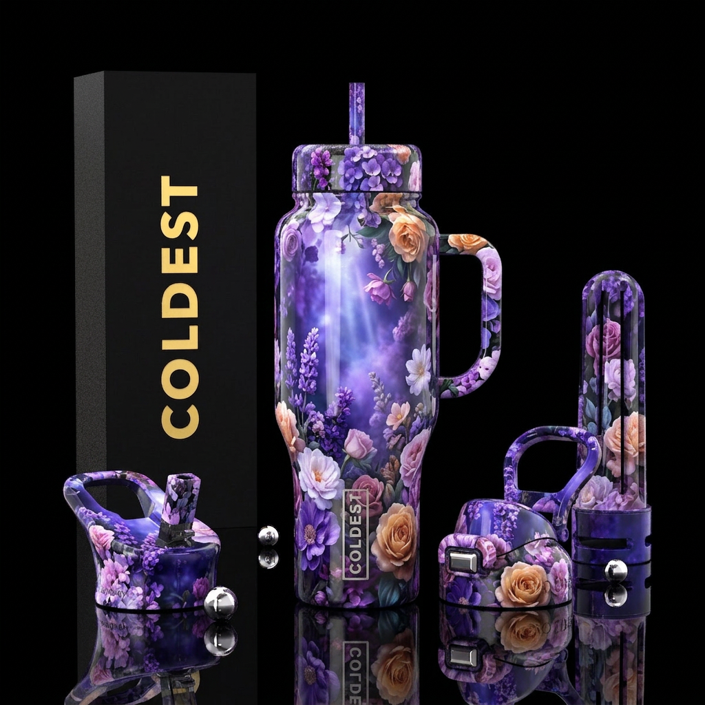 Violet Garden Glam water bottle design