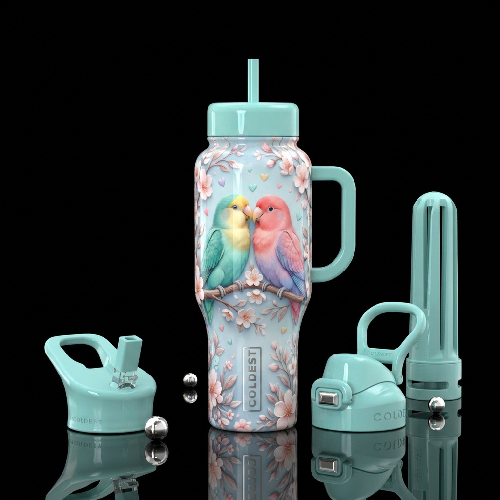 Pastel Perch water bottle design