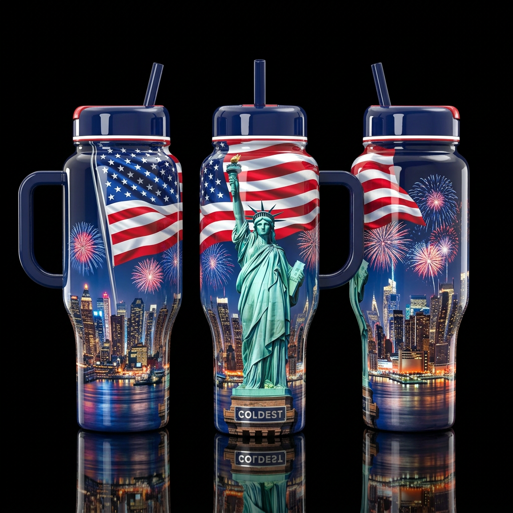 That Girl In New York water bottle design