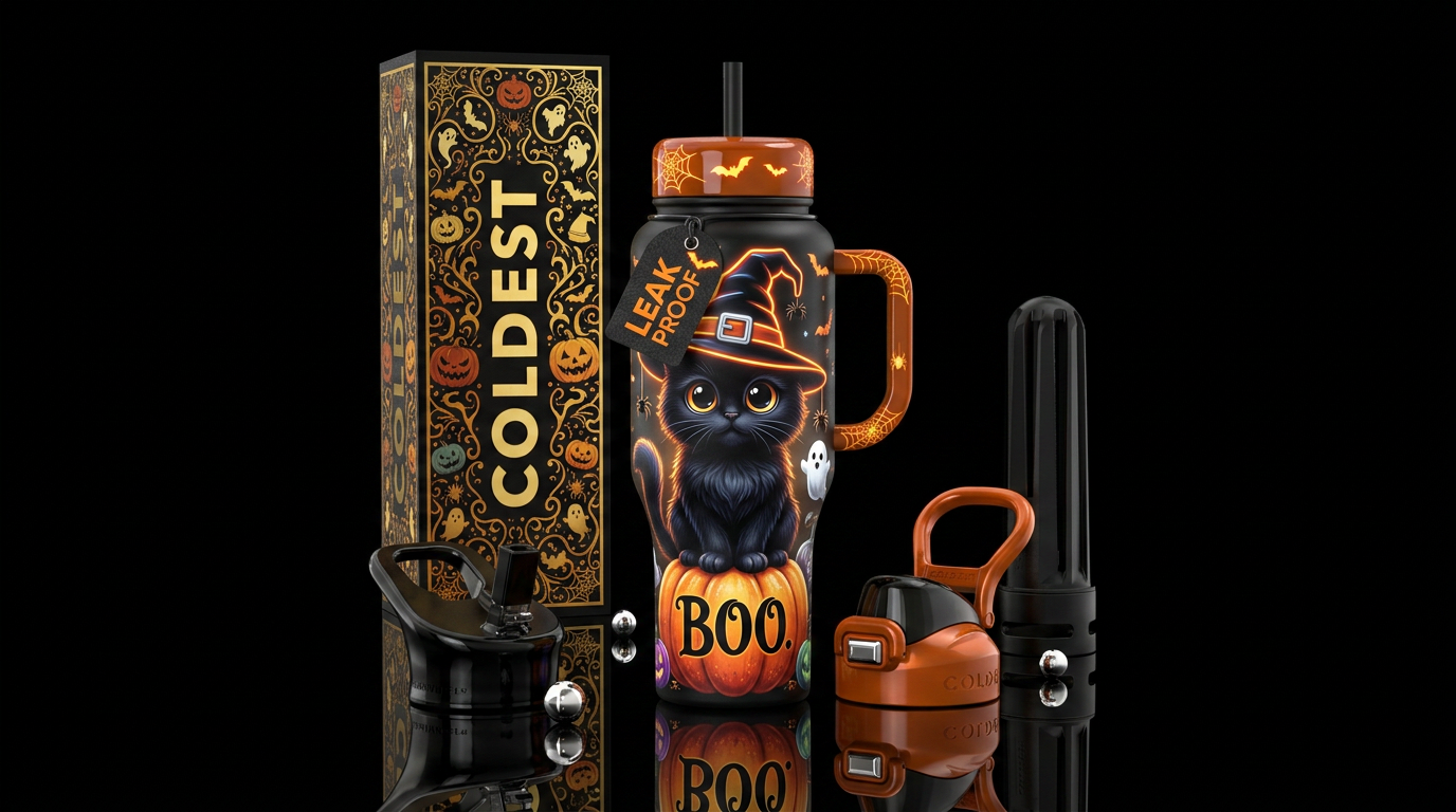 Boo Kitty water bottle design