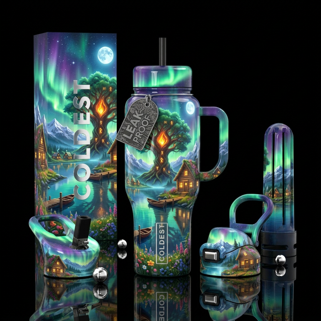 The Lake House water bottle design