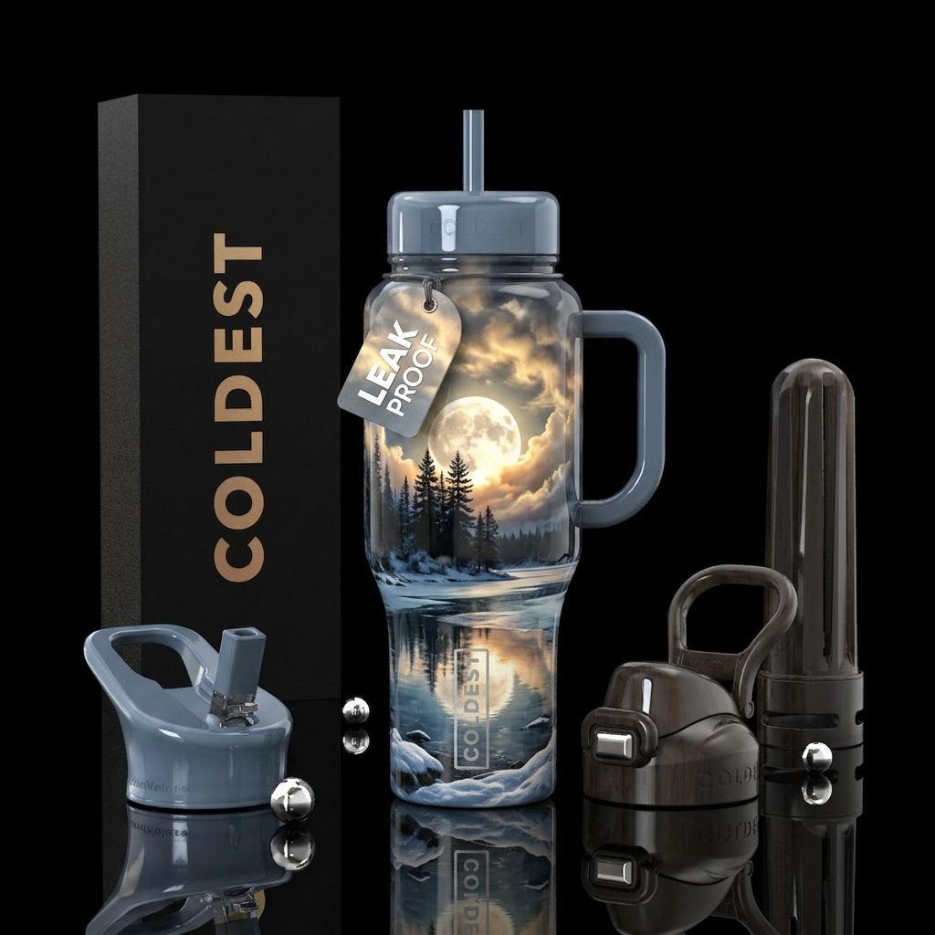 Frosted Lake water bottle design
