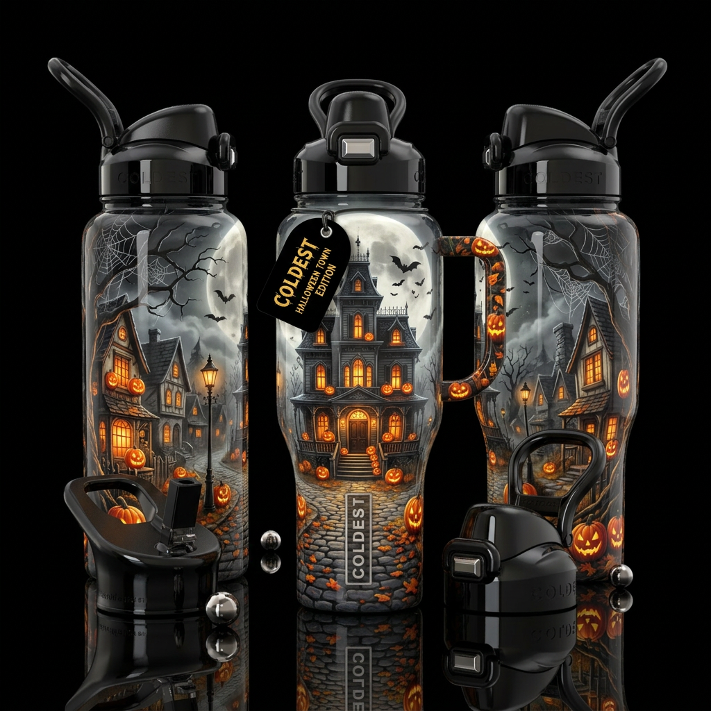 Pumpkin Town water bottle design