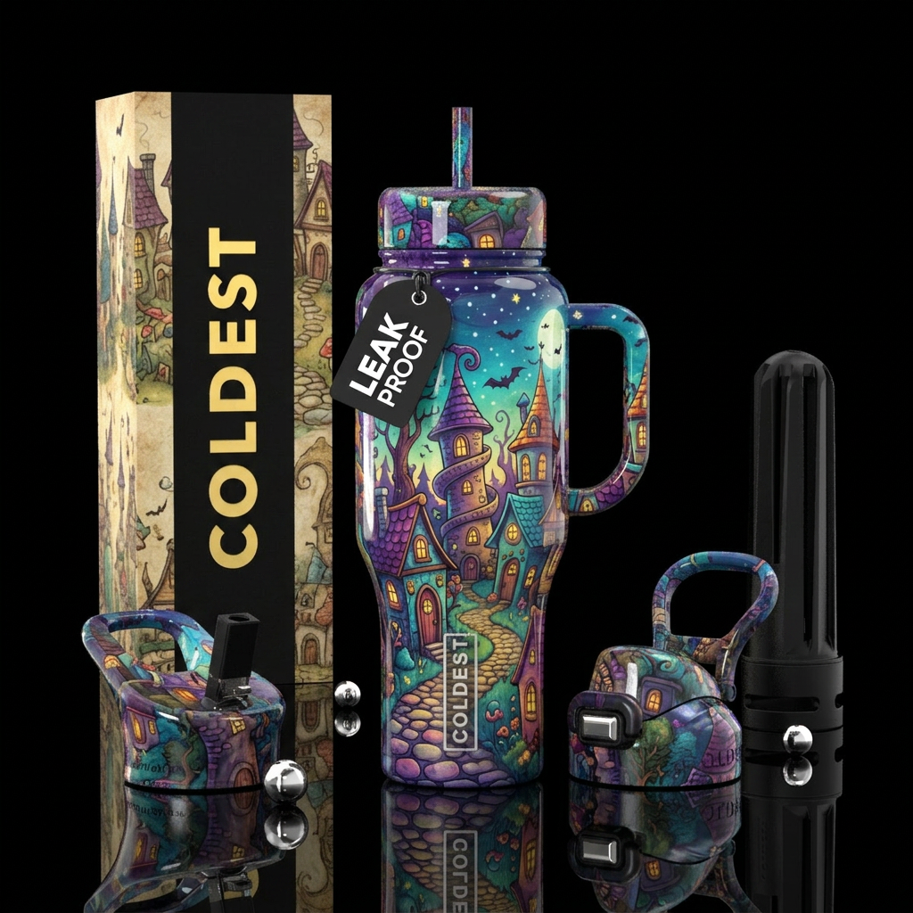 Curvy Castle Lane water bottle design