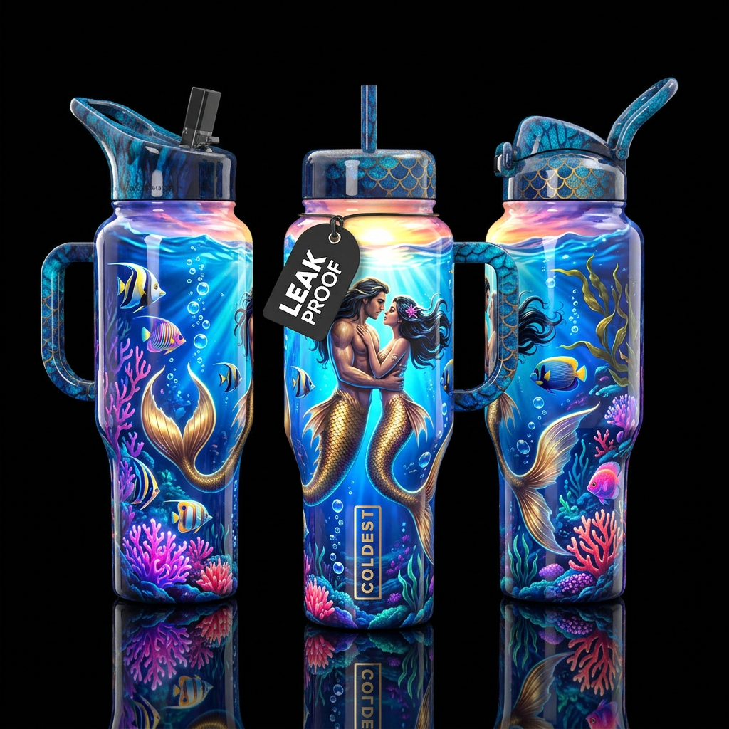 Aqua Amour on the Glow water bottle design