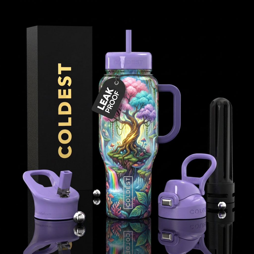 Rainbow Roots water bottle design