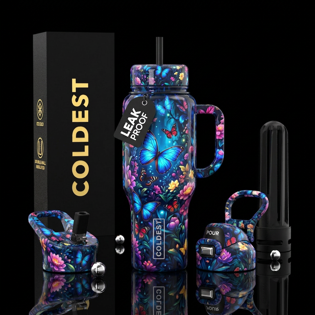 Butterfly Garden water bottle design