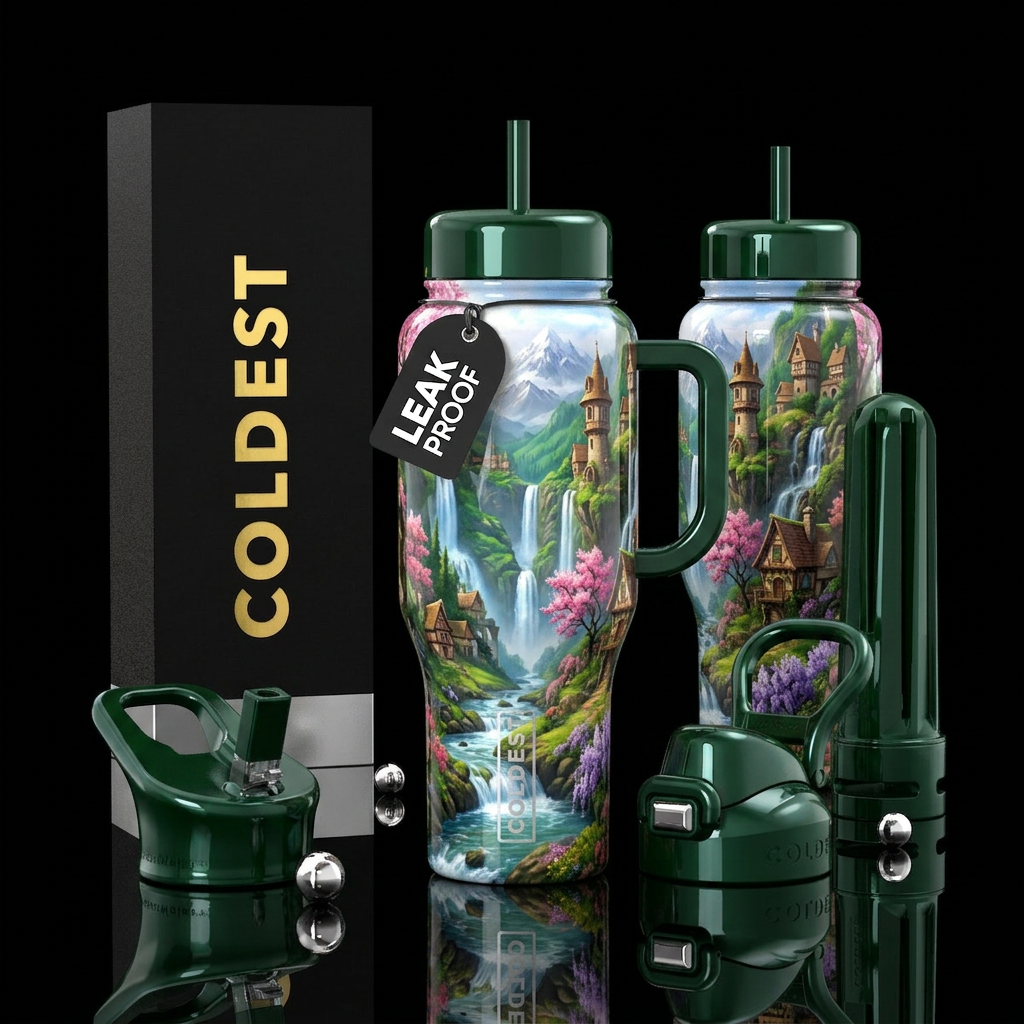 Mossy Mountain water bottle design