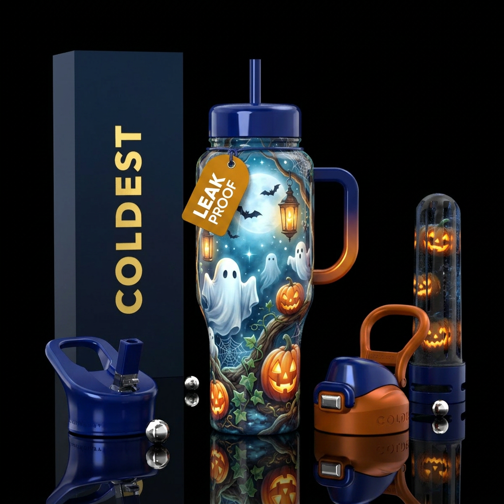 Ghostly Garden water bottle design