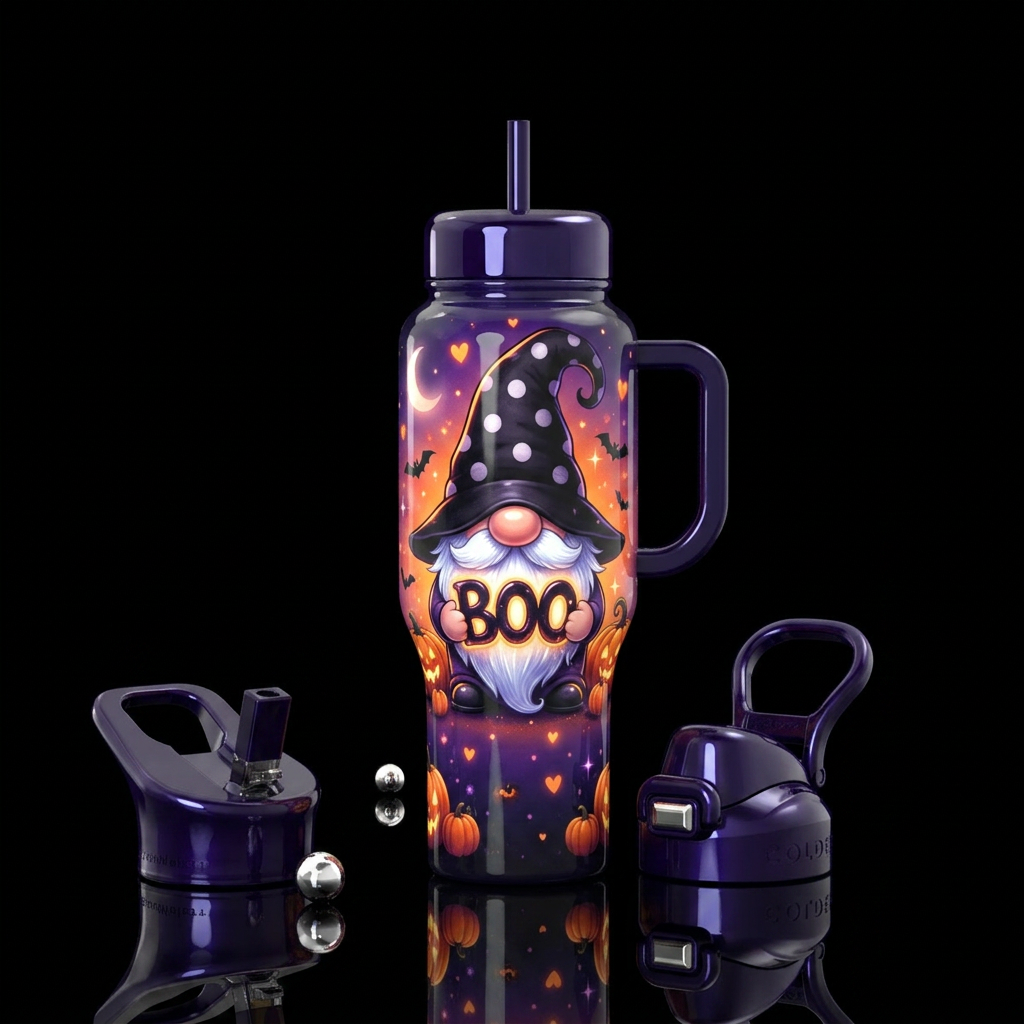 Gnomebody But Boo water bottle design