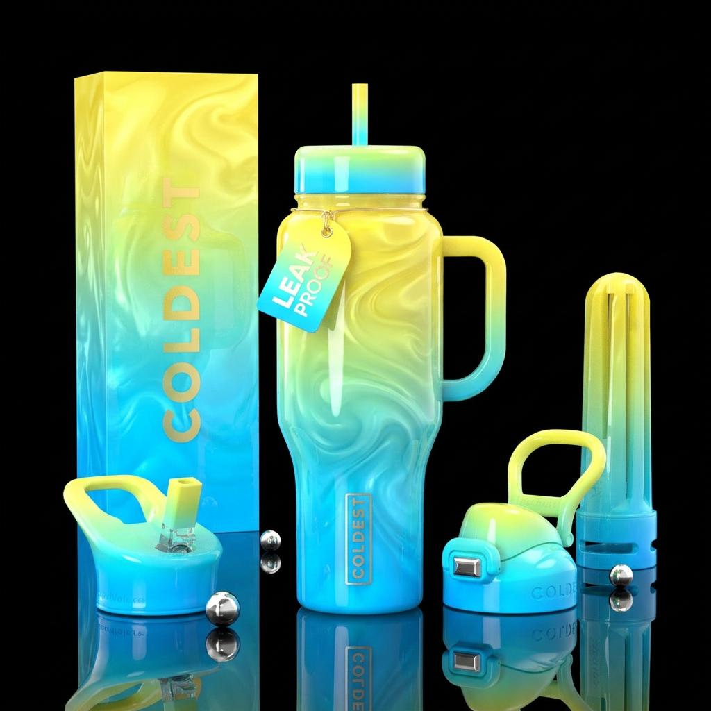 Summer Swirl water bottle design