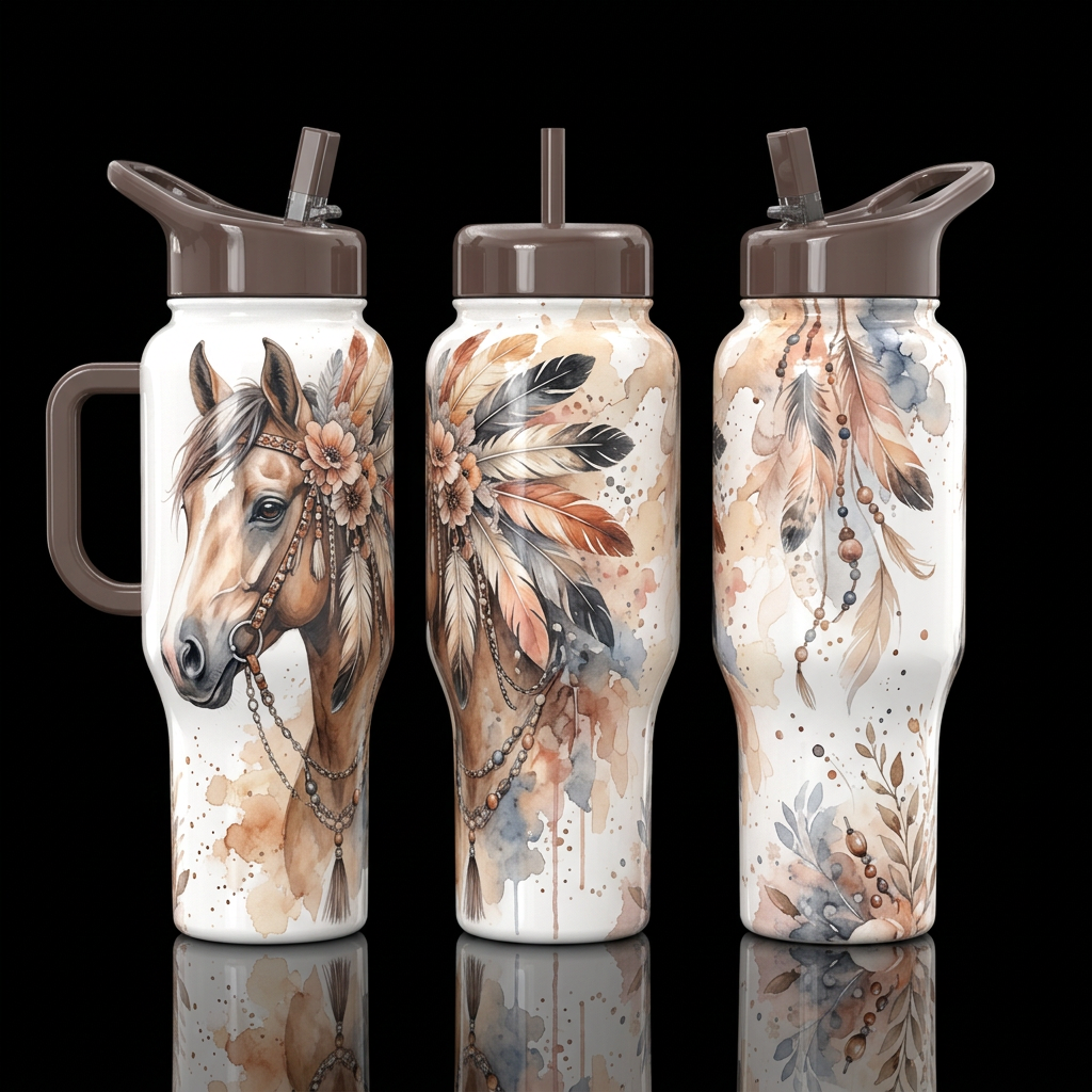 Feathered Spirit water bottle design