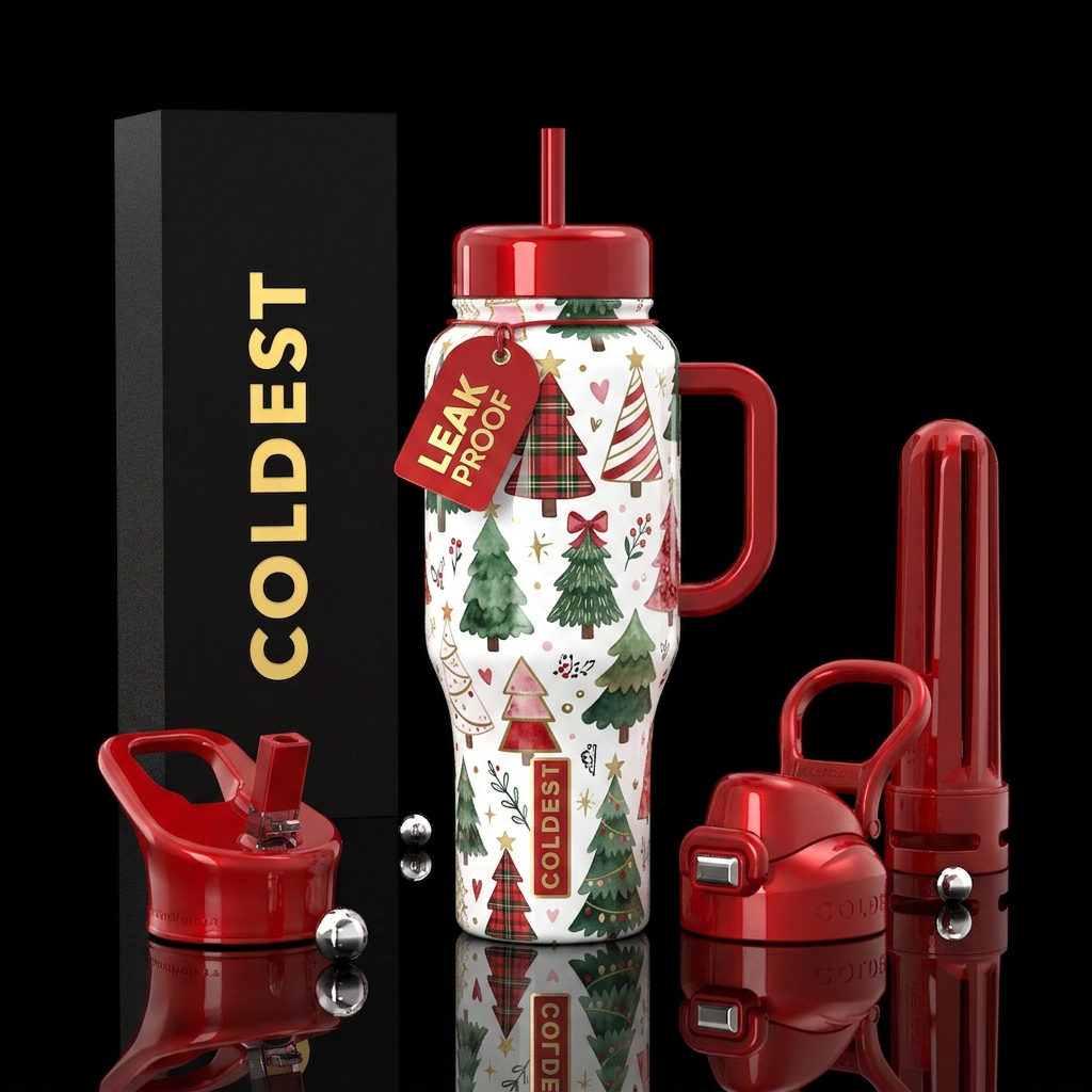 Jingle Pines water bottle design