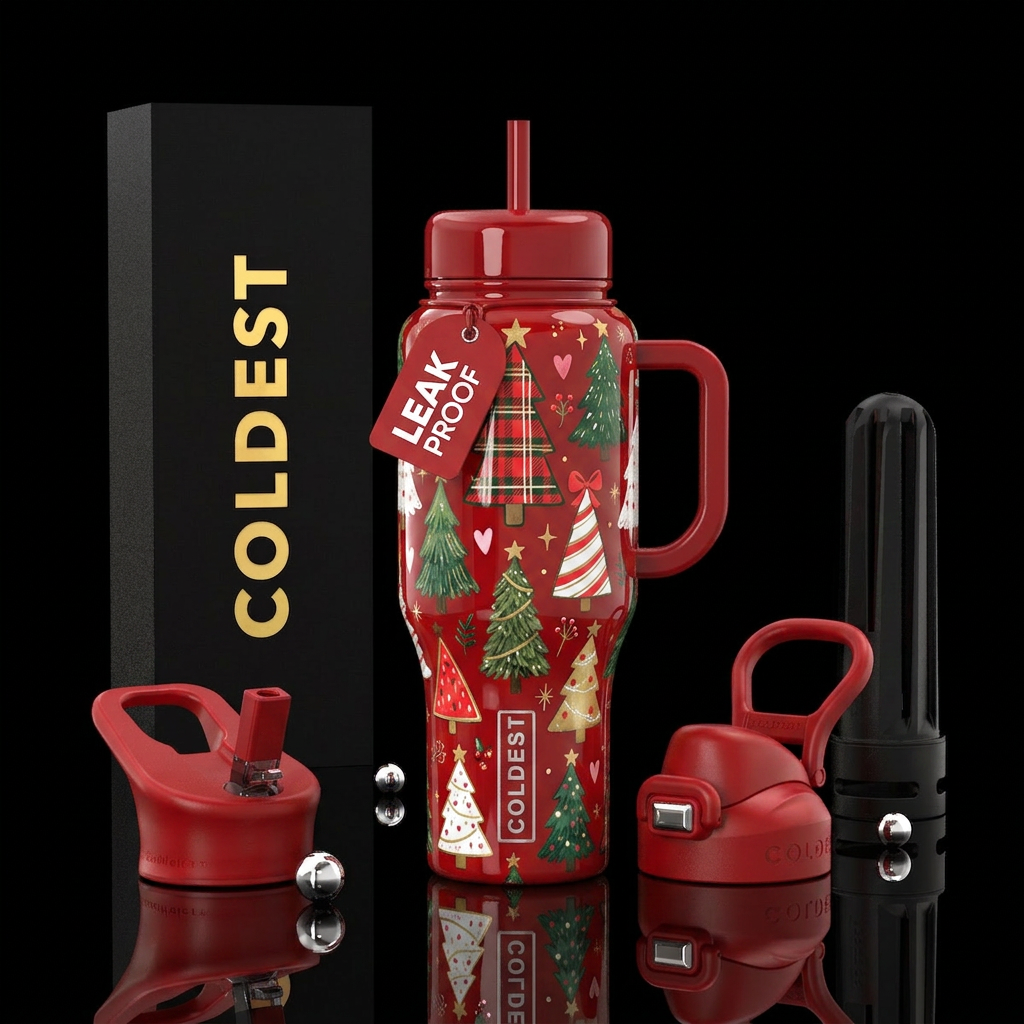 Joy in Red water bottle design
