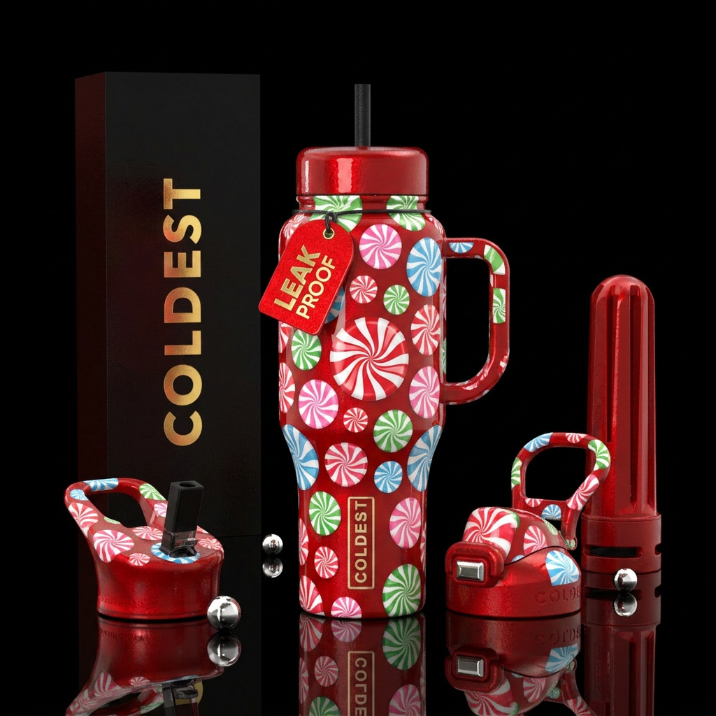 Christmas Mints water bottle design