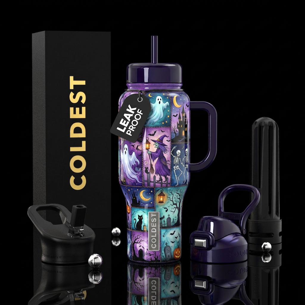 Create an ultra-realistic Coldest tumbler mockup u... water bottle design