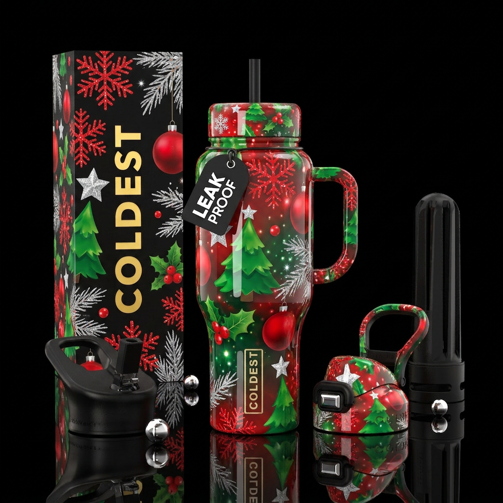 Festive water bottle design