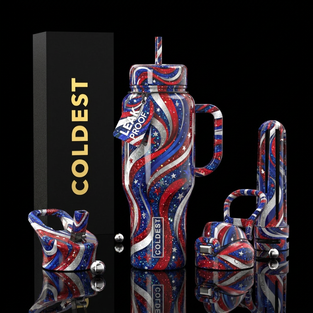 Glitter-tastic water bottle design
