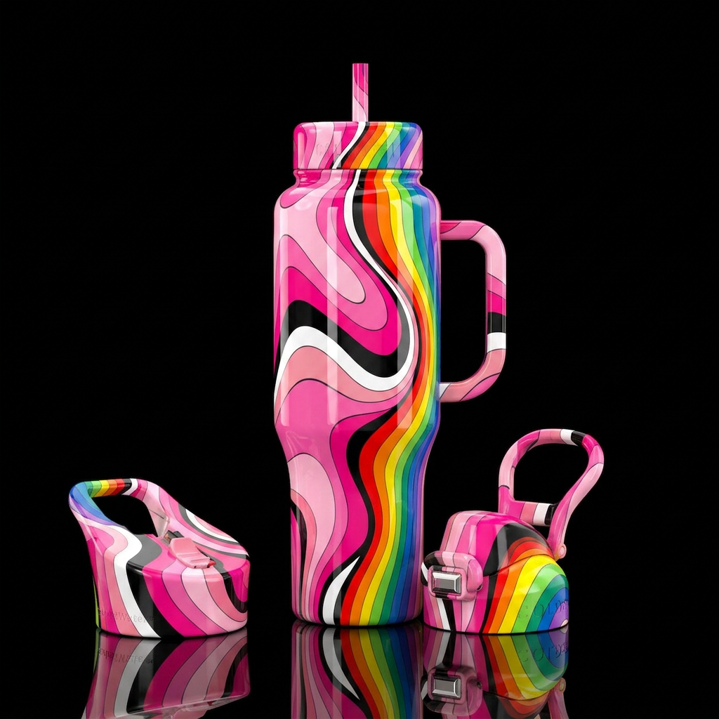 Vivid Vinyl water bottle design