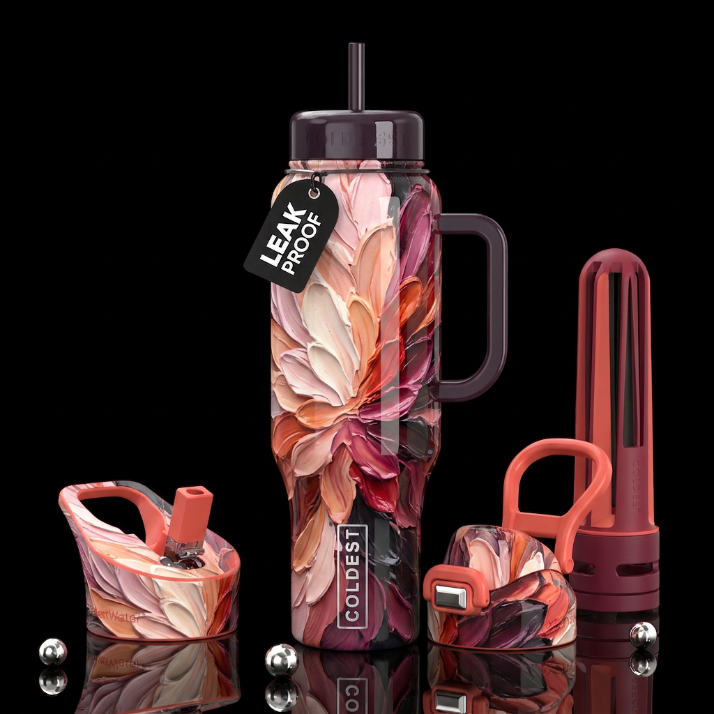 Autumn Petals water bottle design