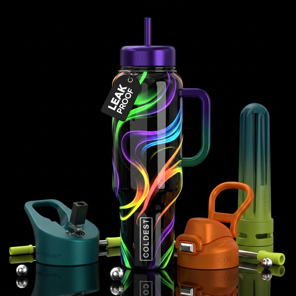 Elegant Glow water bottle design