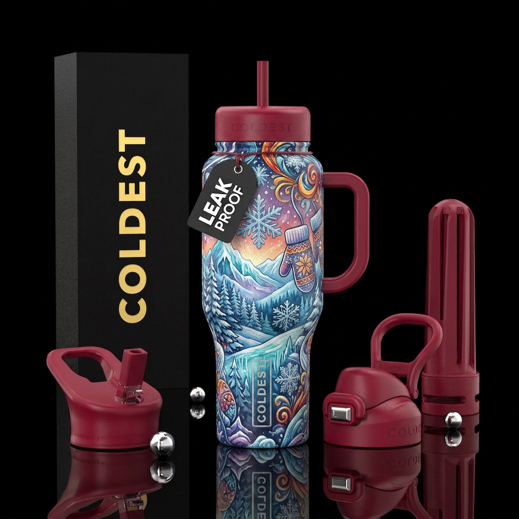 Love of winter water bottle design