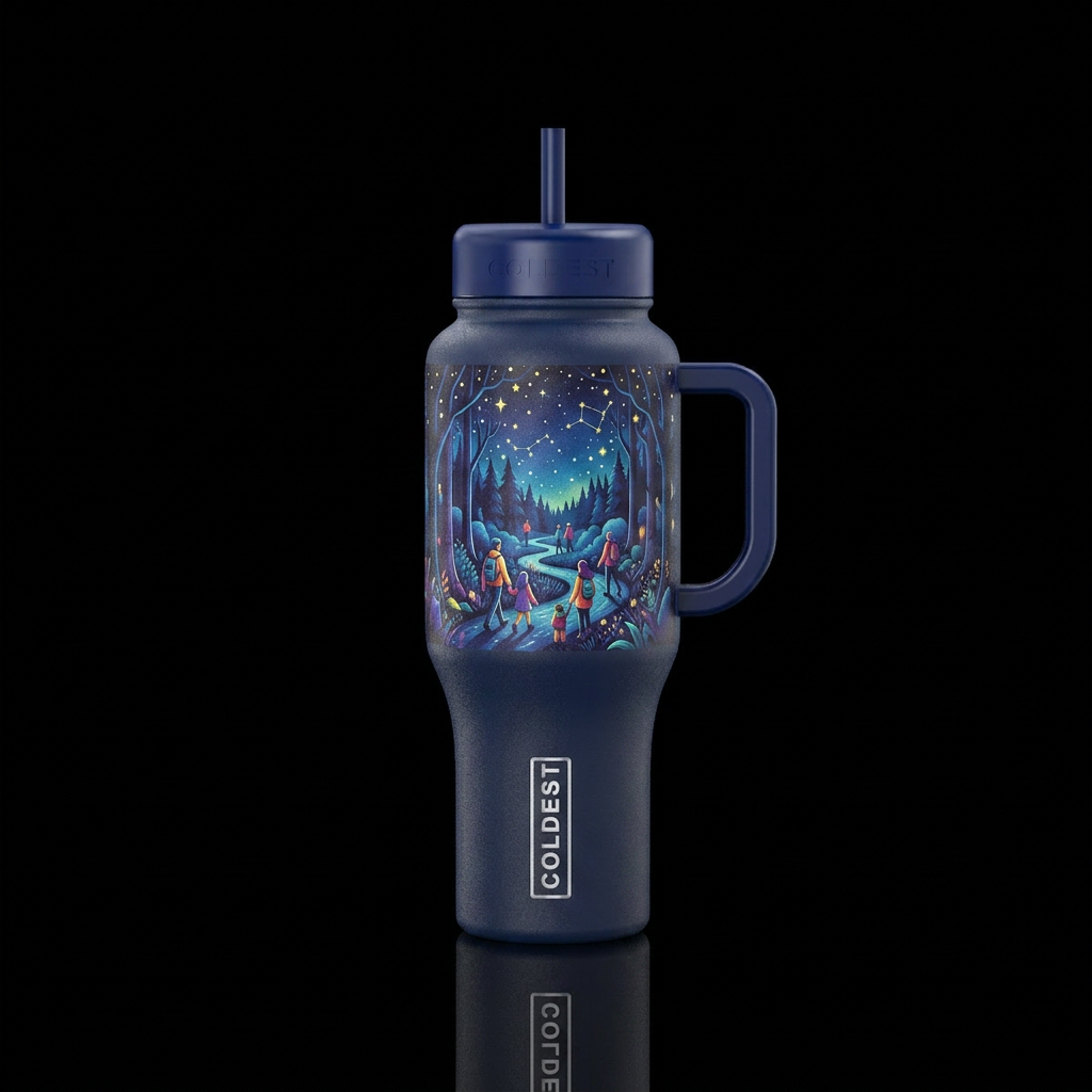 A walk under the stars water bottle design
