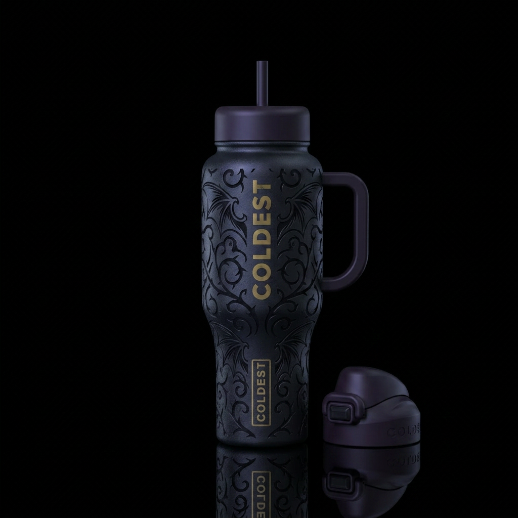 Dark halloween water bottle design