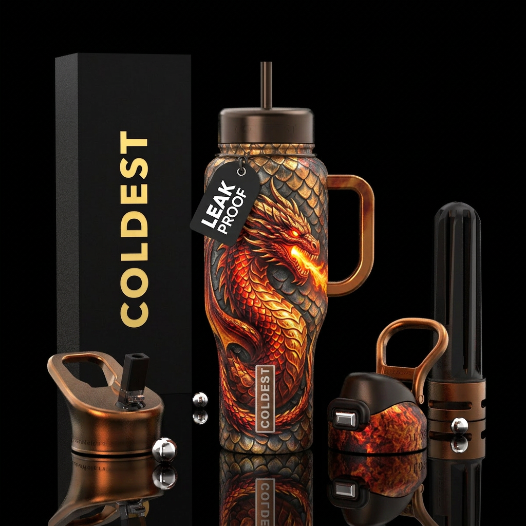 Firey dragon water bottle design