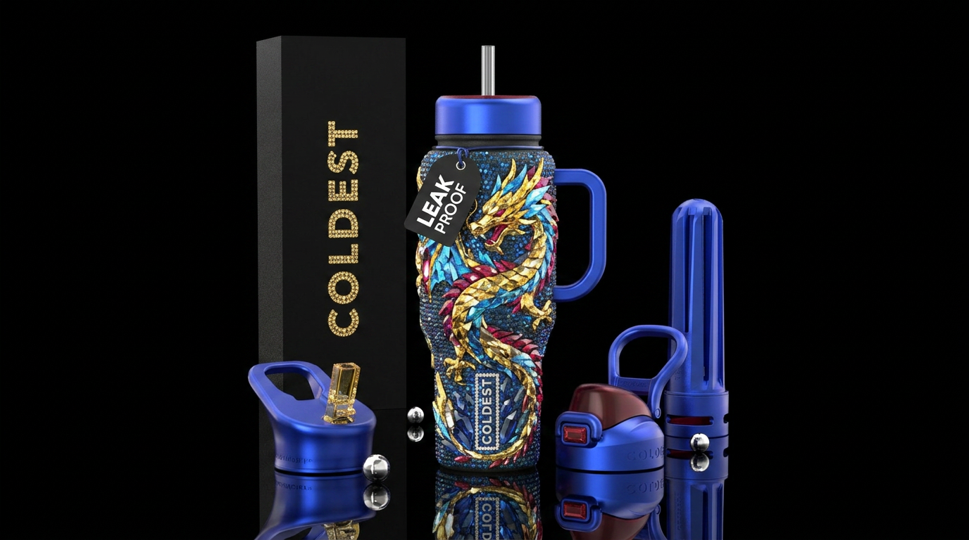 Crystal dragon water bottle design