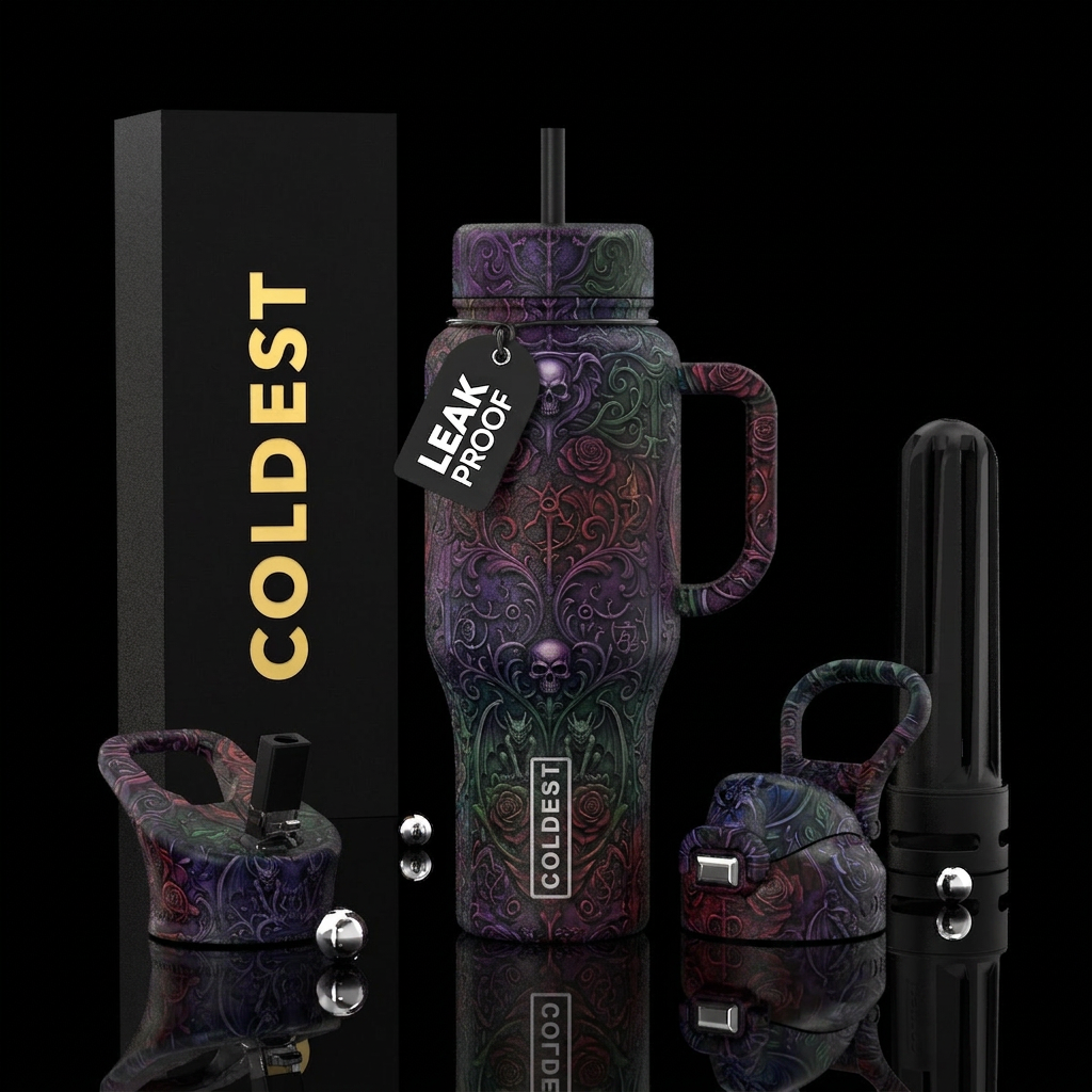 Goth water bottle design