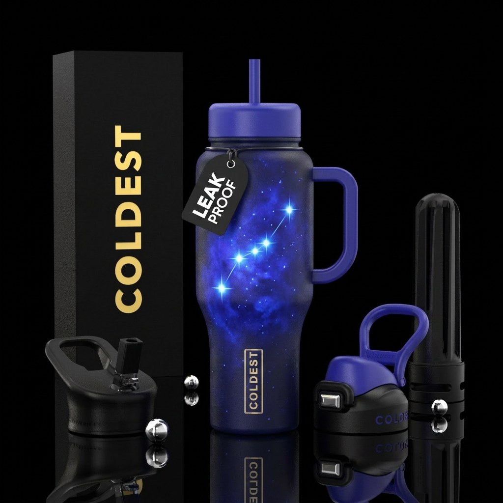 Orions belt that glows water bottle design