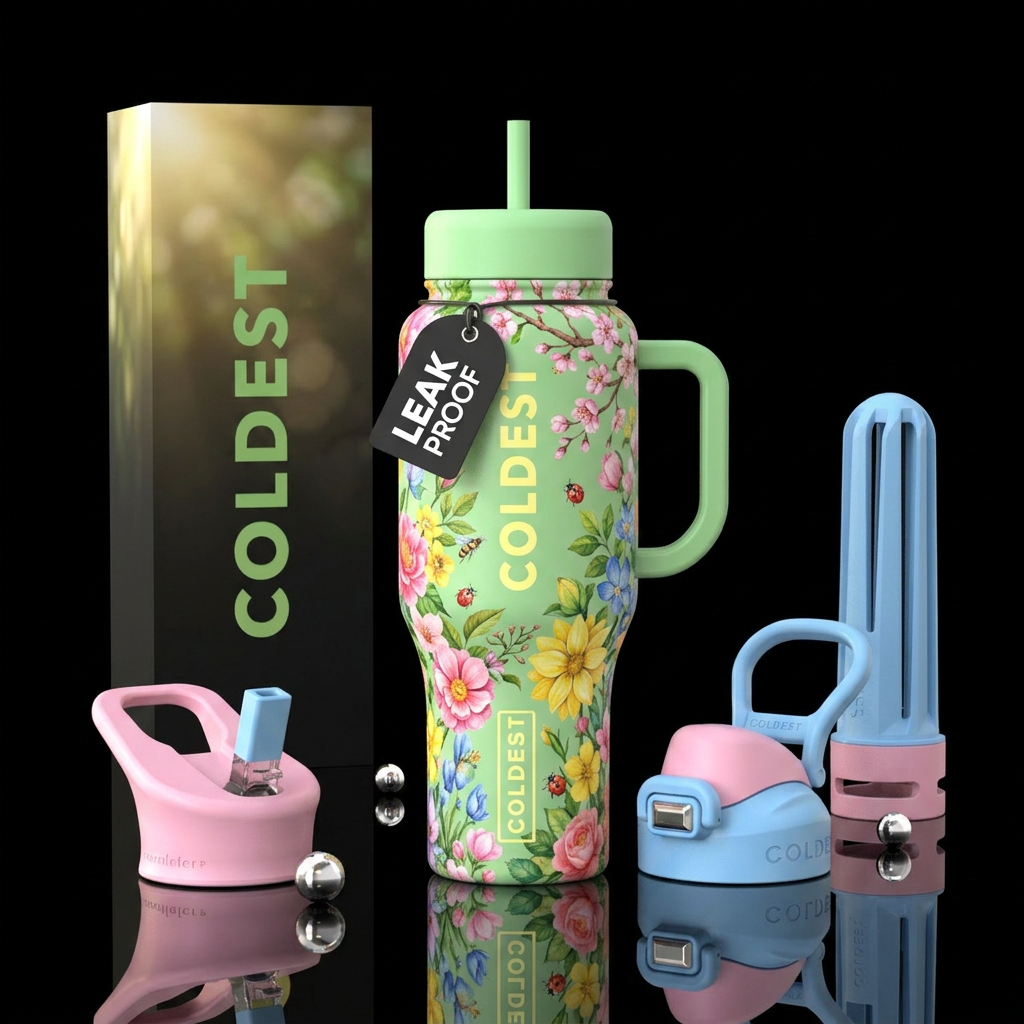 Spring morning water bottle design