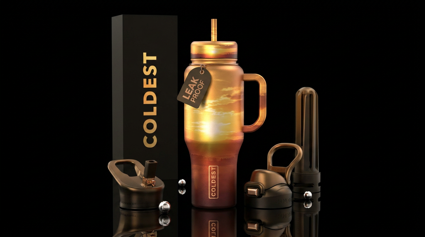 golden hour water bottle design