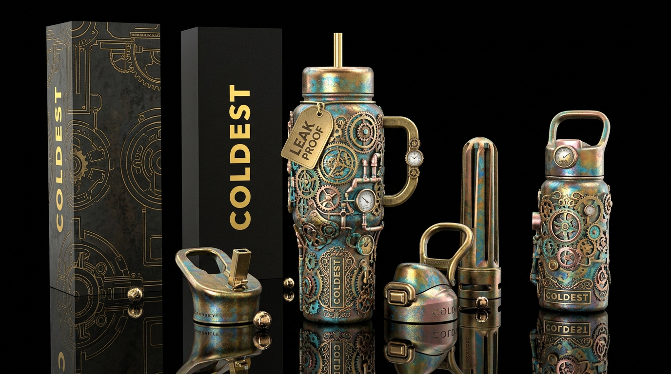 Steampunk water bottle design