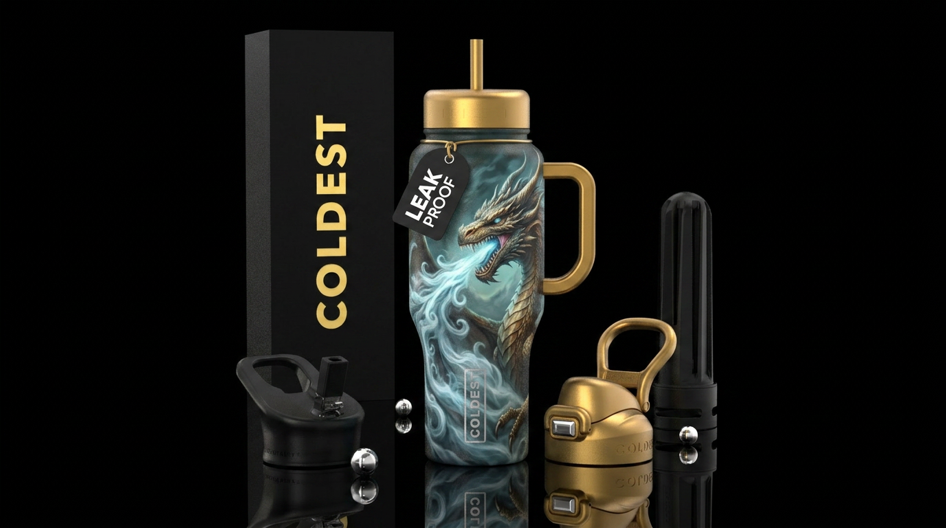 Dragon breathing air water bottle design