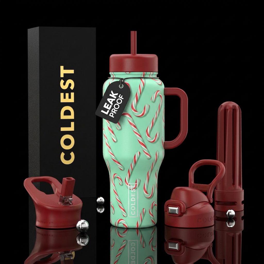 Candy canes water bottle design