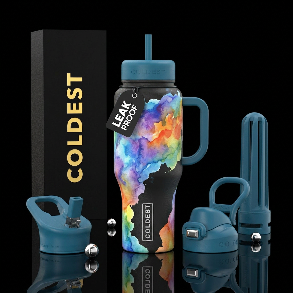 Watercolor water bottle design