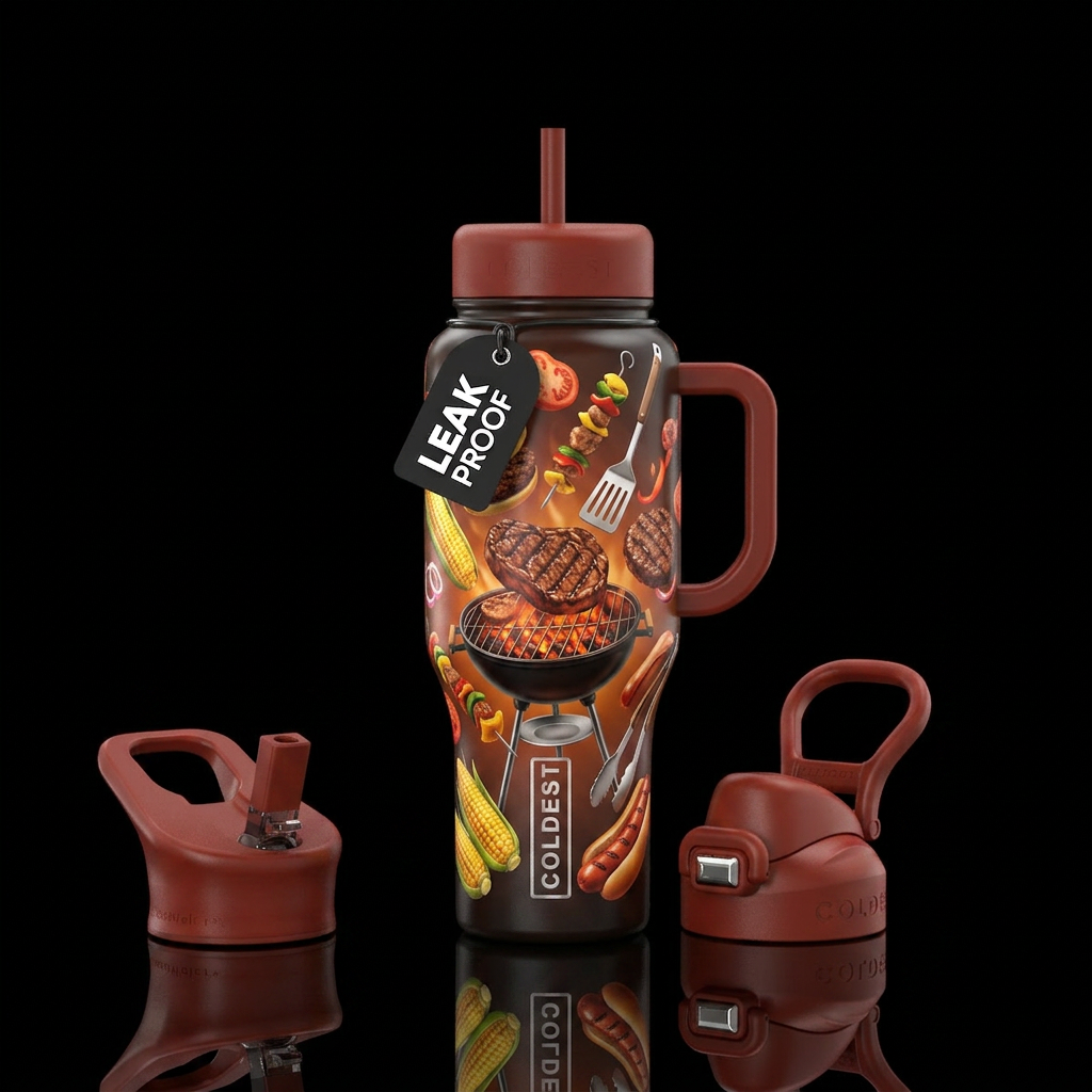 Summer grilling water bottle design