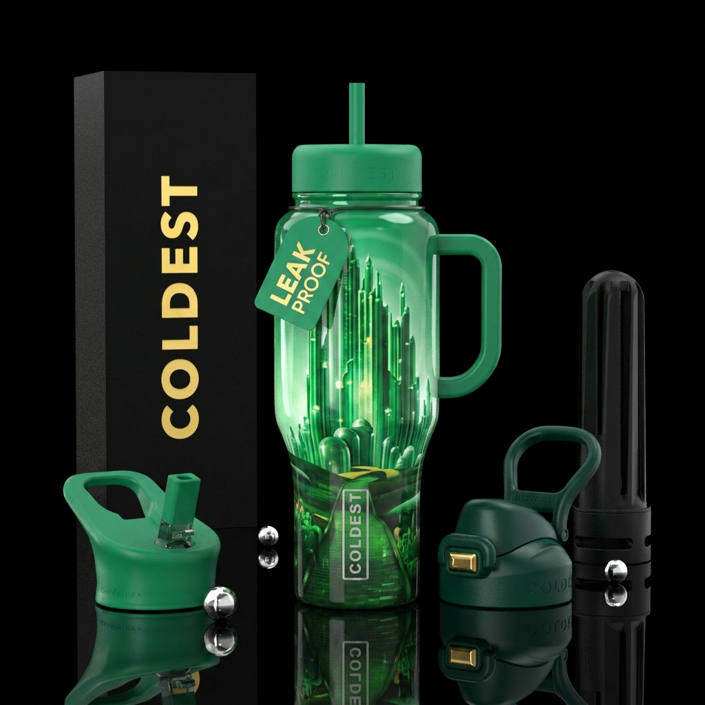 Emerald city water bottle design
